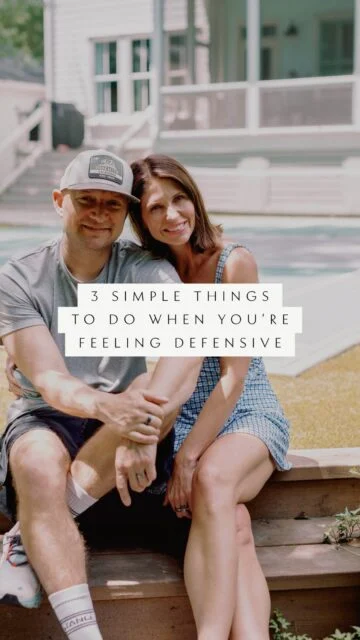 Don’t go into the weekend defensive. 🤍

Sometimes the most loving thing you can do for your marriage is recognize, “I’m in a funk, and I don’t want to take it out on you.” Awareness is the first step. 

It is definitely a tactic of the enemy to keep you stuck in defensiveness so that you are not able to work through problems. When we committed to breaking this cycle it brought amazing benefits!